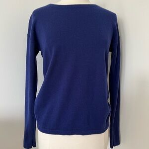 Comptoir des Cotonniers Sweater Women's L (US) Wool Cashmere Cut Out Navy Blue